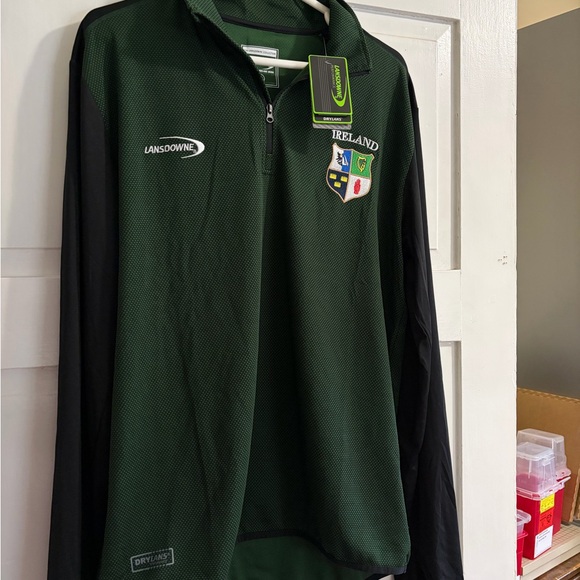 Landsdowne Other - Ireland Dark Green & Black Quarter-Zip Rugby Jersey